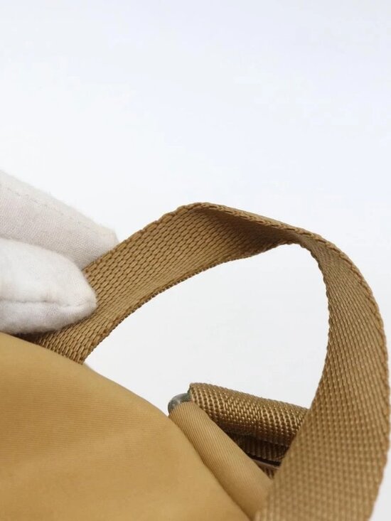 PRADA Backpack Nylon Beige Silver Auth 164263 main image 8